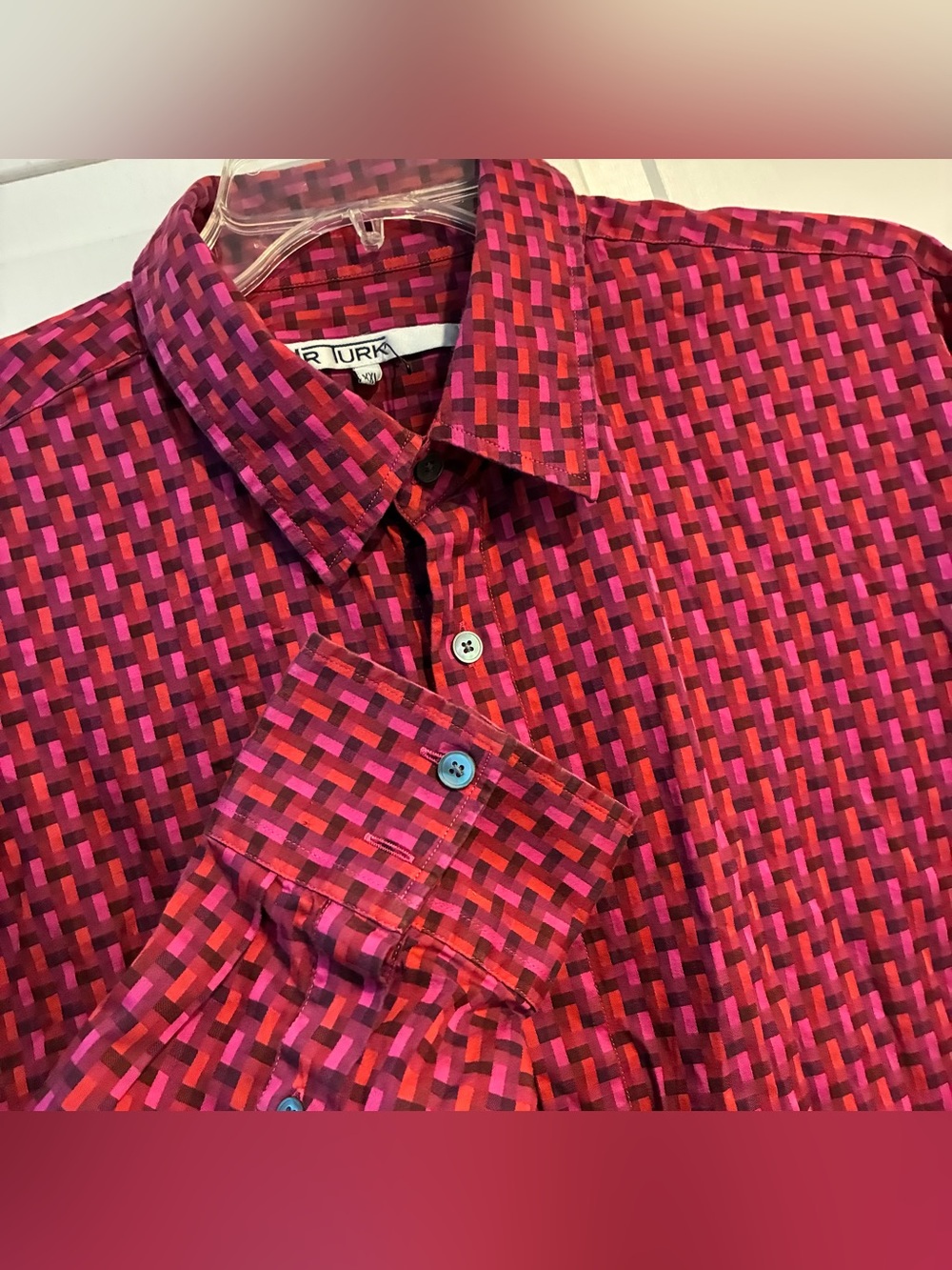 Mr Turk Multicolor Geometric Print Long Sleeve Button Down Shirt Men’s Size XXL